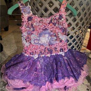 Charming Floral Kids Dress in Pink and Purple
